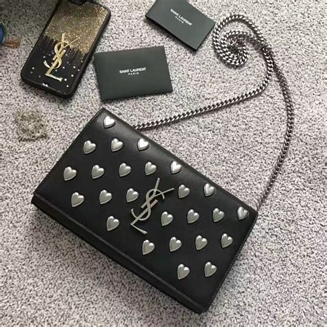 ysl bag with heart chain